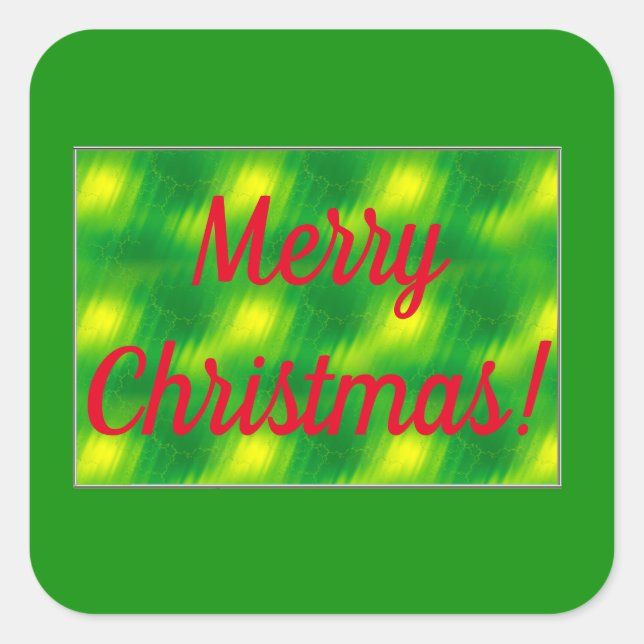 Adesivo Quadrado Feliz Natal Envelope Selos (Frente)