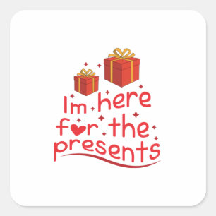 Adesivo Quadrado Feliz Natal Estou Aqui Para O Presente