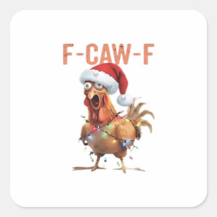 Adesivo Quadrado Feliz Natal F Caw F Design Retro Legal