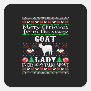Adesivo Quadrado Feliz Natal Gato Lady Ugly Gift