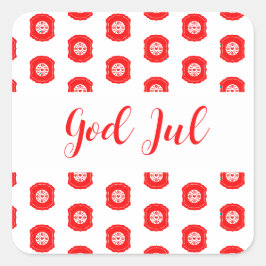 Adesivo Quadrado Feliz Natal God Jul padrão escandinavo presente