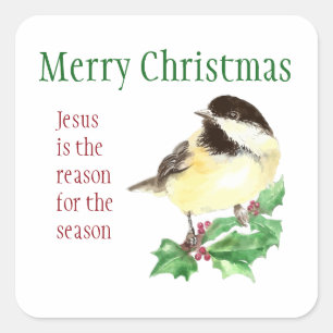 Adesivo Quadrado Feliz Natal Jesus é a razão da temporada