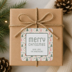 Adesivo Quadrado Feliz Natal Moderno