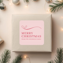Feliz Natal moderno rosa vermelho simples