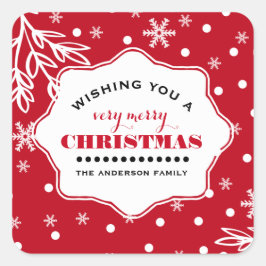 Adesivo Quadrado Feliz Natal. Natal personalizado