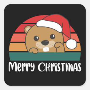 Adesivo Quadrado Feliz Natal - Pão de Beaver