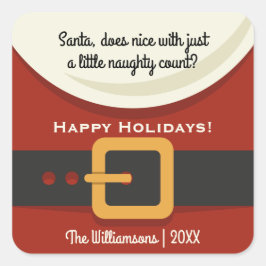 Adesivo Quadrado Feliz Natal Papai Noel, travesso e legal