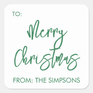 Adesivo Quadrado Feliz Natal Para De Script Moderno Minimalista