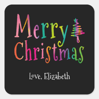 Adesivo Quadrado Feliz Natal Personalizado