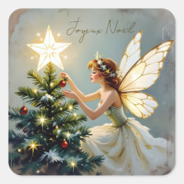 Adesivo Quadrado Feliz Natal | Pretty Fairy Christmas