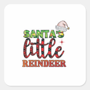 Adesivo Quadrado Feliz Natal Santas Little Reindeer