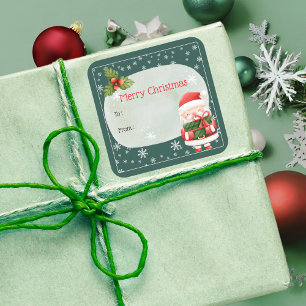 Adesivo Quadrado Feliz Natal Vermelho e Feliz Natal Feliz