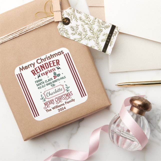 Adesivo Quadrado Feliz Natal Vestido (Presentear)