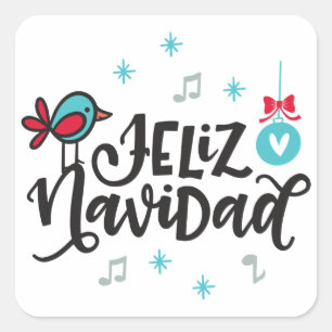 Adesivo Quadrado Feliz Navidad, Natal