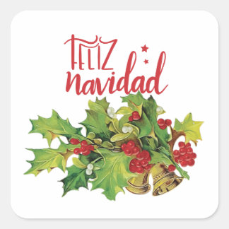 Adesivo Quadrado Feliz Navidad Natal Feliz Feriado