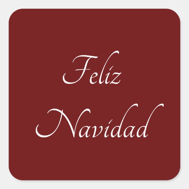 Adesivo Quadrado Feliz Navidad Natal Vermelho Festivo (Frente)