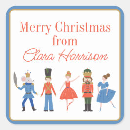 Adesivo Quadrado Feliz Nutcracker Personalizado Natal