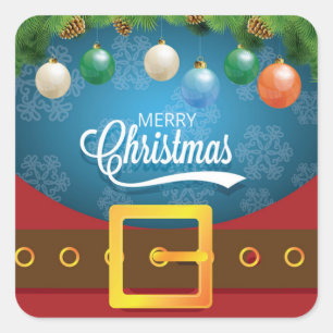 Adesivo Quadrado Feliz Papai noel de Natal