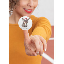 Adesivo Quadrado Feliz Pequeno Cachorro de Natal, personalizado