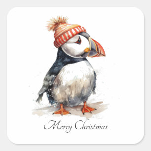 Adesivo Quadrado Feliz Puffin, personalizado