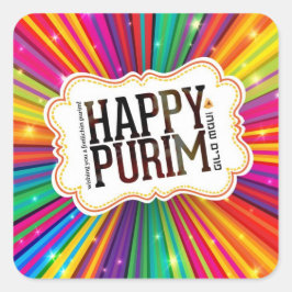 Adesivo Quadrado Feliz Purim