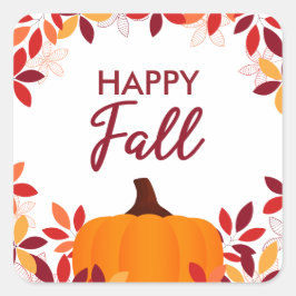 Adesivo Quadrado Feliz Queda Corajoso Deixa Pumpkin Frame