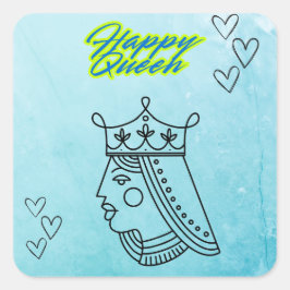 Adesivo Quadrado Feliz rainha.
