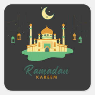 Adesivo Quadrado Feliz Ramadan Kareem E Eid Mubarak 2022 