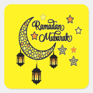 Adesivo Quadrado Feliz Ramadan Kareem E Eid Mubarak 2024
