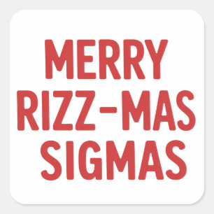 Adesivo Quadrado Feliz Rizz-Natal Sigmas Natal Engraçado Snarky 