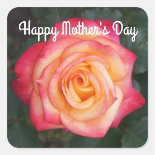 Adesivo Quadrado Feliz Sonho de Dia de as mães Vêm Verdadeiro Ros