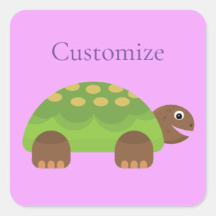 Adesivo Quadrado Feliz Sorriso Turtle Thunder_Cove