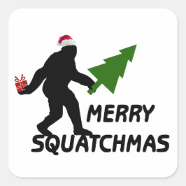 Adesivo Quadrado Feliz Squatchmas