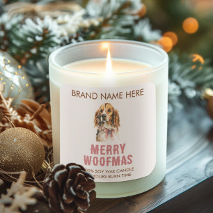 Adesivo Quadrado Feliz Woofmas Rótulos de Velas de Natal para Cac