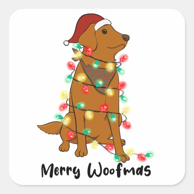 Adesivo Quadrado Feliz Woofmas Sticker (Frente)
