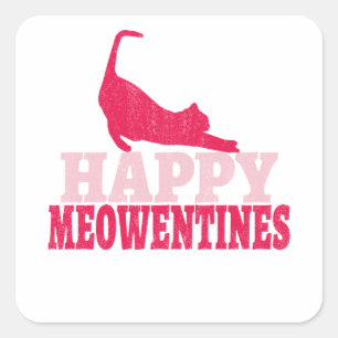 Adesivo Quadrado Felizes Meowentines   Presente de namorados para a