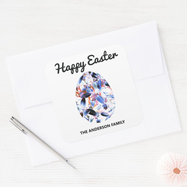 Adesivo Quadrado Felz pascoa Colorida Ovino Springtime (Envelope)