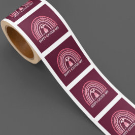 Adesivo Quadrado Felz pascoa Dia do Arco Arco-Íris Bonny Design