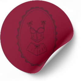 Adesivo Quadrado Feminine Lingerie Logo Minimal Chic Aesthetic