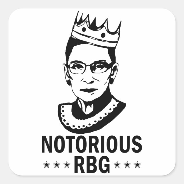Adesivo Quadrado Feminista, notória RBG, Ruth Bader Ginsburg (Frente)