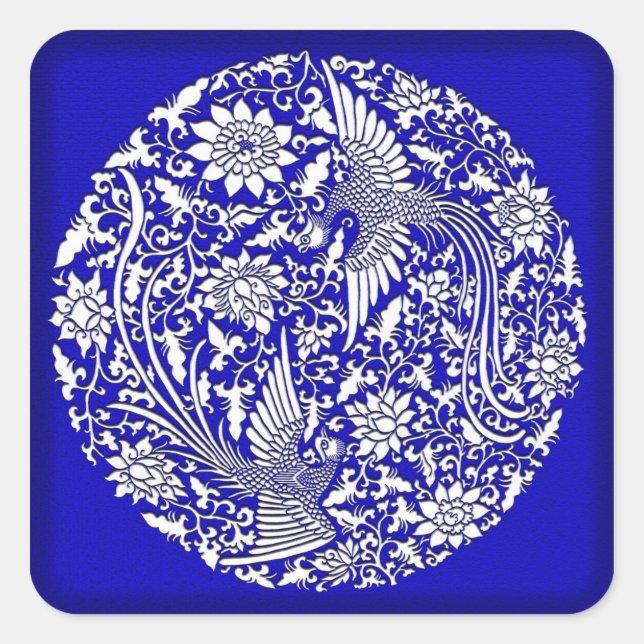 Adesivo Quadrado Fênix chinesa (Frente)