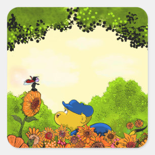 Adesivo Quadrado Ferald e Mizz Ladybug