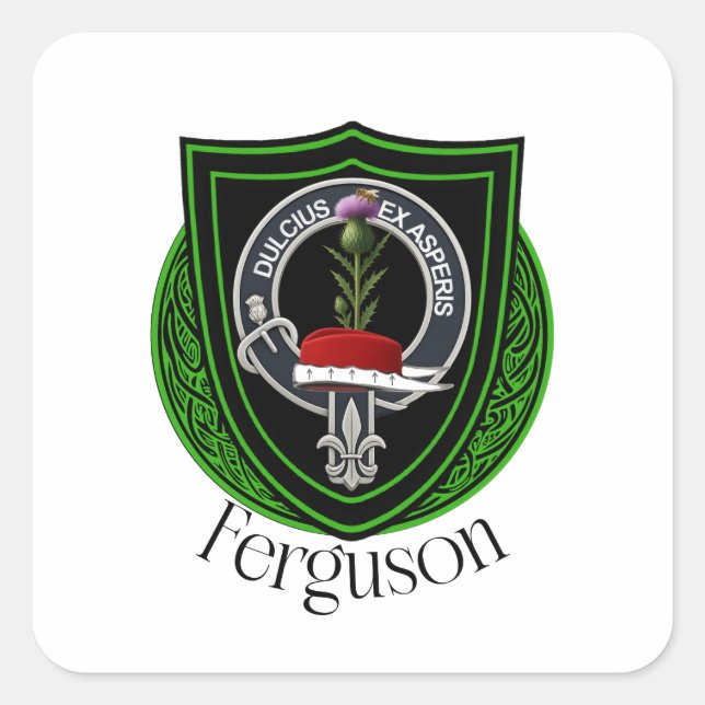 Adesivo Quadrado Ferguson Scottish Clan Crest  (Frente)
