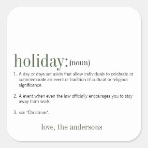 Adesivo Quadrado Feriado Branco de Definição de Natal