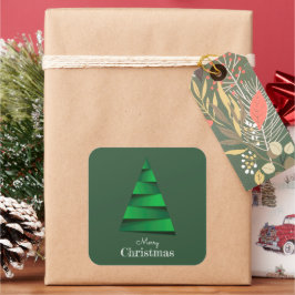 Adesivo Quadrado Feriado de Árvore de Natal Moderno