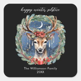 Adesivo Quadrado Feriado de inverno Feriado de Solstato Feriado Fer
