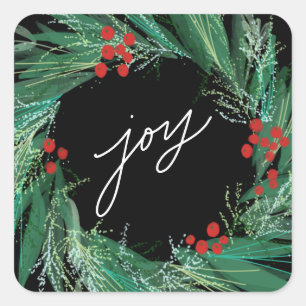 Adesivo Quadrado Feriado de Natal Joy Berry