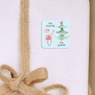 Adesivo Quadrado Feriado de Papais noeis de Natal