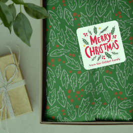 Adesivo Quadrado Feriado Feriado de Festa Desenhado Feriado Férreo 