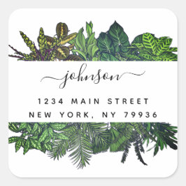 Adesivo Quadrado Feriado Tropical de Inverno Verde